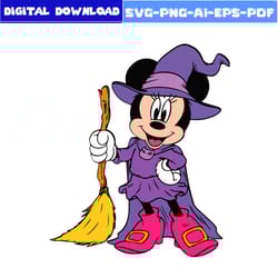 minnie mouse witch svg, witch svg, minnie halloween svg, mickey mouse svg, halloween svg, disney svg, png eps pdf file