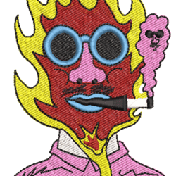 on fire embroidery design