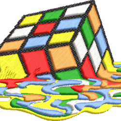 rubik's cube embroidery design