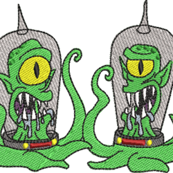 aliens embroidery design
