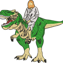 on a dinosaur embroidery design