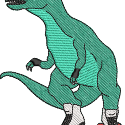 dinosaur on rollers embroidery design