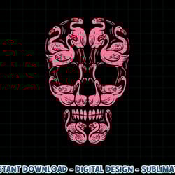 pink flamingo skull breast cancer awareness halloween women png, sublimation copy