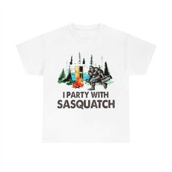 I Party With Sasquatch Bigfoot Vintage Camper T-shirt