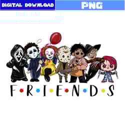 friends horror character png, chibi horror friends png, horror movie png, horror movie character png, halloween png