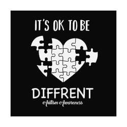 its ok to be different autism awareness svg files for silhouette, files for cricut, svg, dxf, eps, png instant download