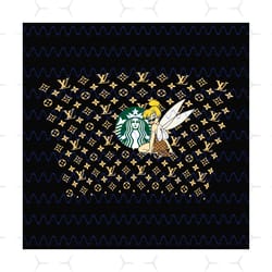 lv tinker bell full wrap for starbucks cold cup svg, trending svg, lv starbucks cup, lv starbucks svg, starbucks wrap