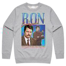 ron swanson homage jumper sweater sweatshirt parks rec funny retro 90s gift