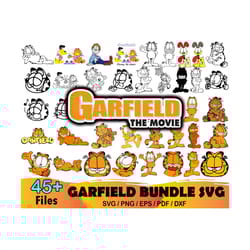 45 garfield bundle svg, cartoon svg, garfield svg, cat svg