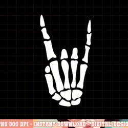 rock on skeleton hand sign - minimalistic halloween costume png, sublimation copy