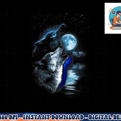 wolf moon lake wolf howling full moon wolf graphics design png, sublimation copy