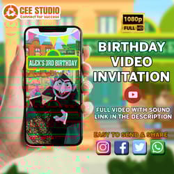 1st birthday, video invitation, digital, custom, personalized, birthday, party, animated invitation, invitations