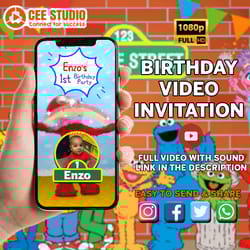 birthday invitation, party decoration, video invitation, birthday invite, animated, digital invitation, invitacion