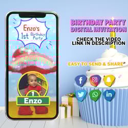birthday invitation, party decoration, video invitation, birthday invite, animated, digital invitation, invitacion