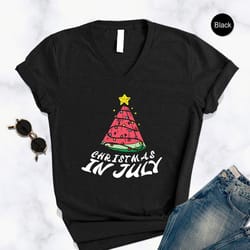 christmas in july watermelon christmas tree summer vacation shirt , christmas in july shirt bundle, tropical summer shi