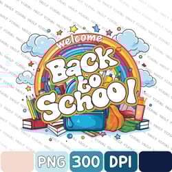 welcome back to school png, retro back to school png, first day of school png