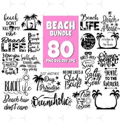 80 files beach bundle svg, trending svg, beach svg, beach quote, summer svg, beach life, coconut svg, beach png, beach h