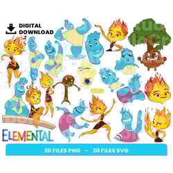 disney elemental svg, elemental characters svg, elemental movie svg, disney pixar elemental svg, elemental 2023 svg