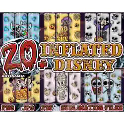inflated halloween tumbler design bundle, spooky cartoon 20 oz tumbler design sublimation template, bubble 20oz skinny t