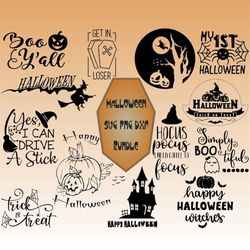 SVG PNG DXf Instant Digital Download Halloween Bundle, For Cricut or Silhouette, Halloween SVG