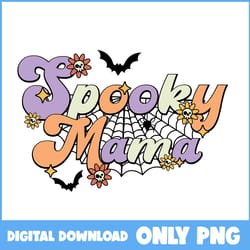 spooky mama png, ghost png, bat png, retro halloween png, halloween png, cartoon png, png digital file