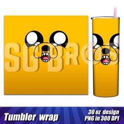Jake Adventure Time Tumbler, Jake tumbler full wrap, 30 oz tumbler template with Adventure Time, Custom Tumbler art wrap
