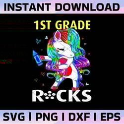 dabbing unicorn crayon 1st grade rocks back to school kids png sublimation