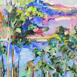 oil landscape painting on canvas fauvism art impasto painting abstract landscape summer nature galainart wall decor art