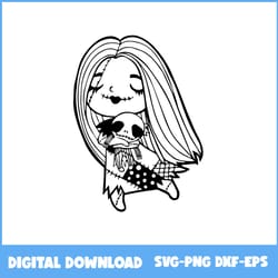 halloween sally girl and jack skellington svg, sally svg, jack skellington svg, halloween svg, png eps dxf file