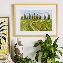 tuscany landscape original oil painting on cardboard buy art interior decor art gift ideas abstract landscape impression