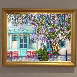 paris cafe original oil painting on special paper impressionism cityscape painting wall decor paris cityscape art gift