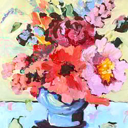 flowers painting original acrylic painting on paper naive art flowers bouquet fauvism australian flowers wall decor art