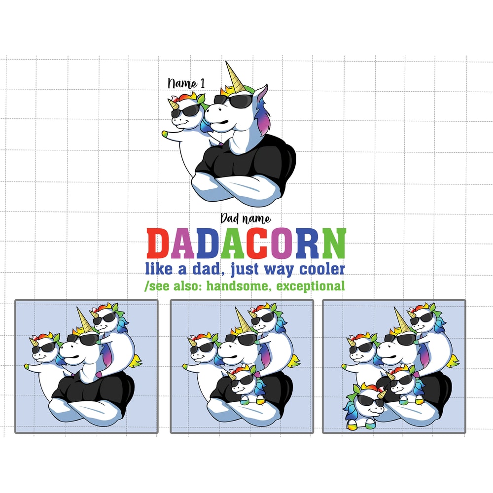 Personalized Dadacorn Like A Dad Just Way Cooler Png, Funny Father's Day Gift Png, Gift For Dad, Father's Day Png, Funny Little Cute Kids - 1.jpg