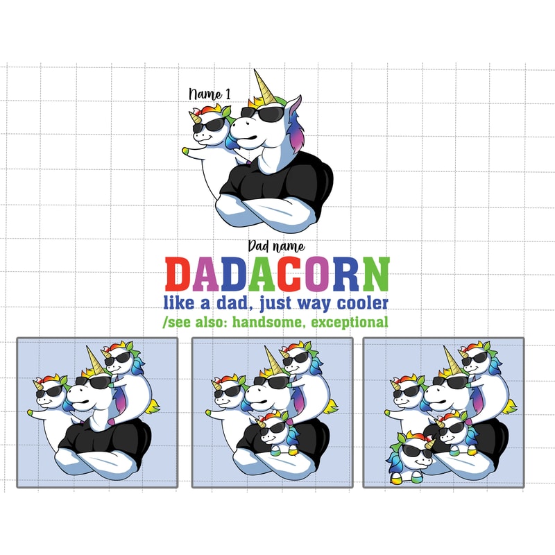 Personalized Dadacorn Like A Dad Just Way Cooler Png, Funny Father's Day Gift Png, Gift For Dad, Father's Day Png, Funny Little Cute Kids - 1.jpg
