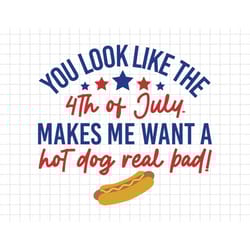 you look like 4th of july, makes me want a hot dog real bad, funny independence day, fourth of july, svg, png files for
