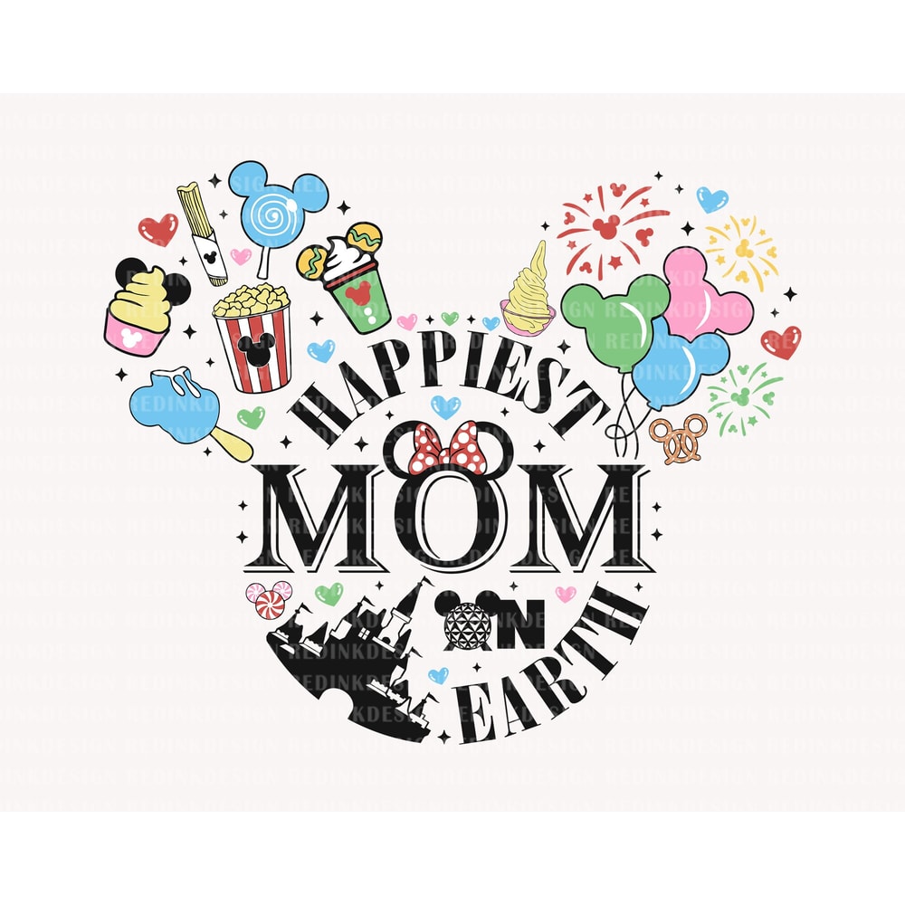 Happiest Mom On Earth Svg, Mother's Day Svg, Drinks And Foods Svg, Family Trip, Vacay Mode Svg, Mouse Head Svg, Gift For Mom, Mom Shirt Svg - 1.jpg