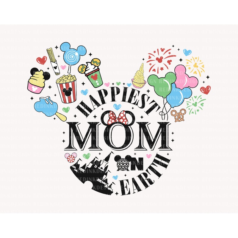 Happiest Mom On Earth Svg, Mother's Day Svg, Drinks And Foods Svg, Family Trip, Vacay Mode Svg, Mouse Head Svg, Gift For Mom, Mom Shirt Svg - 1.jpg