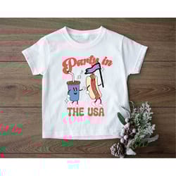 party in the usa kids shirt, retro 4th of july toddler shirt, patriotic kids tee, fourth of july shirts, hotdog lover in