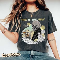 comfort colors vintage mandalorian and grogu shirt, star wars this is the way, mandalorian shirt, star wars gift shirt,