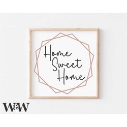 home sweet home svg | entry cut file | modern home decor | geometric design | hexagon family wood sign | cricut | digita