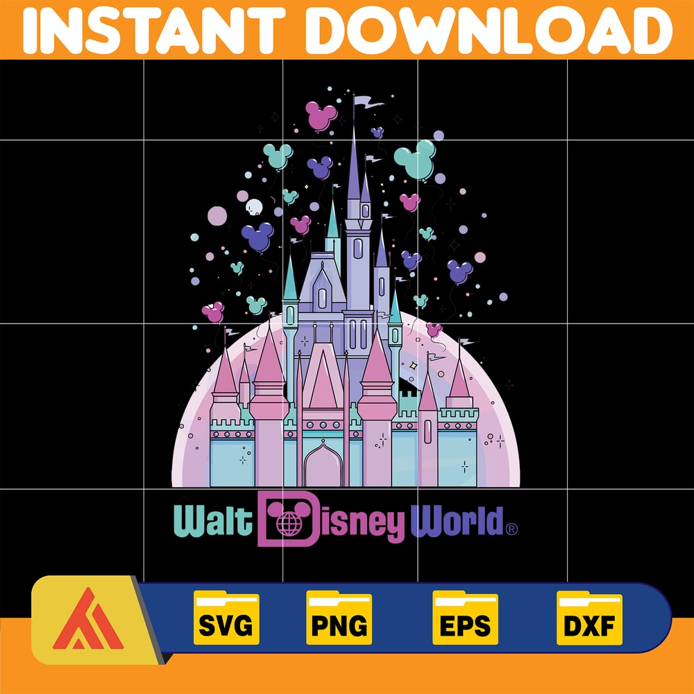 Watercolor DisNey Castle svg, Castle Magic World Vacation Svg, Castle MicKey Head Svg, Magic Kingdom Svg, DisNey World Svg (1).jpg