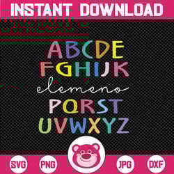 alphabet elemeno svg, happy first day of school svg, teacher appreciation, back to school png, digital download
