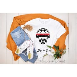 cougars basketball svg, basketball team shirt svg, sports, logo, clipart, svg files, silhouette files, cricut files, cut