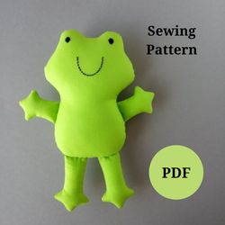 Frog Sewing Pattern (2 sizes) & Step-by-Step Tutorial