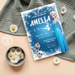 personalized file princess elsa birthday invitation | frozen birthday invite printable birthday invite png only
