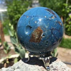 Tengizite Sphere 53 mm Shaitanite Blue Stone Ball Dragon Glass Mineral Sphere by UralMountansFinds