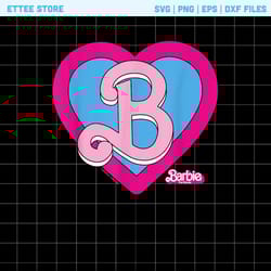 barbie logo heart vintage svg, barbie svg, malibu svg