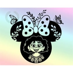 mirabell in nature svg, princess mouse head svg, cricut, instant download, cut file, silhouette, vinyl cut file, clipart