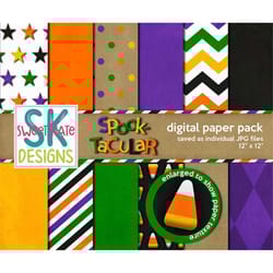 spooktacular, halloween digital paper pack, digital pattern, jpg, 300 dpi, 12x12, digital scrapbooking, digital paper, s