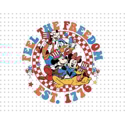 feel the freedom est 1776 svg, mouse and friends svg, july 4th svg, fourth of july svg, independence day svg, patriotic